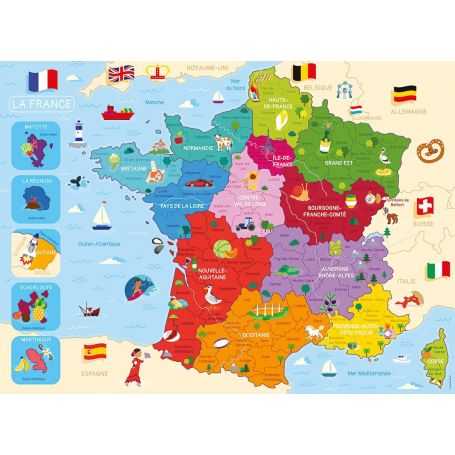  Puzzle 250 p - Karte von Frankreich 