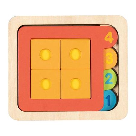 Puzzle: PUZZLE 13,5x12x2,4cm, 15 Teile, mit 4 Lagen, Holz, 3+ 