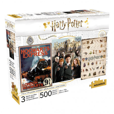 Harry Potter 3-Pack Movie Poster Jigsaw Puzzle (500 Pieces) 